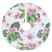 Gestaltung von Aquarellorchideen 30 Polyester Weihnachtsbaumdecke (Vorderseite)