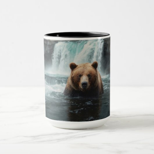 Gestaltung von Grizzles Bären und Wasserfällen Tasse (Zentrum)