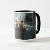 Gestaltung von Grizzles Bären und Wasserfällen Tasse (VorderseiteRechts)