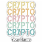 Gestaltung von Krypto-Retro-Buchstaben für Kryptow Aufkleber (Vorderseite)