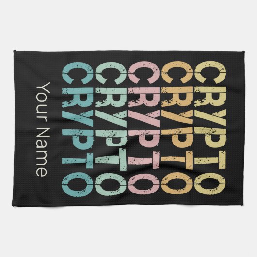 Gestaltung von Krypto-Retro-Buchstaben für Kryptow Geschirrtuch (Horizontal)