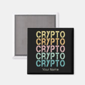 Gestaltung von Krypto-Retro-Buchstaben für Kryptow Magnet (Vorderseite/Rückseite)