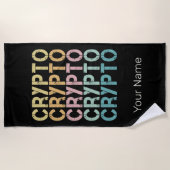 Gestaltung von Krypto-Retro-Buchstaben für Kryptow Strandtuch (Vorderseite)