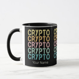 Gestaltung von Krypto-Retro-Buchstaben für Kryptow Tasse