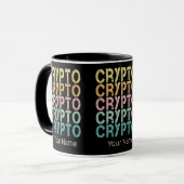 Gestaltung von Krypto-Retro-Buchstaben für Kryptow Tasse (Vorderseite Links)