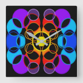Gestaltung von Rainbow-Farbkreisen Quadratische Wanduhr (Vorderseite)