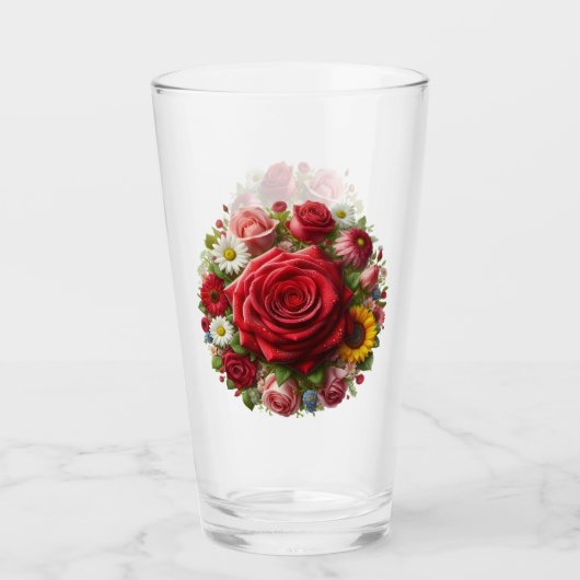 Gestaltung von Rose und Blume Glas (Vorderseite)