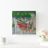 Gestaltung von Stammkunst der Ureinwohner der Amer Quadratische Wanduhr (Zuhause)