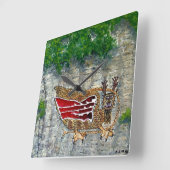 Gestaltung von Stammkunst der Ureinwohner der Amer Quadratische Wanduhr (Winkel)