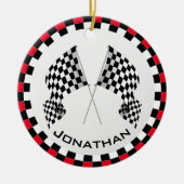 Gestaltungsdekoration für kontrollierte Flaggen Keramik Ornament (Vorne)