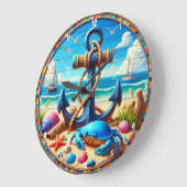 Gestaltungselemente an der Küste mit Ankergedanken Große Wanduhr (Winkel)