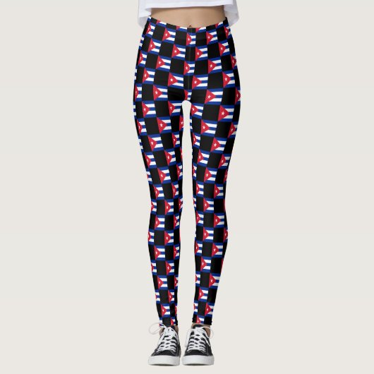 Gestaltungsmuster für die kubanische Flagge Leggings (Vorderseite)