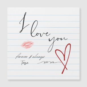 Geständnisse für Notebooks: Ich Liebe Sie, Xoxo Magnetkarte