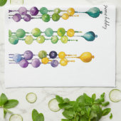 Gestänge von Mardi Gras Beads in Wasserfarbe Geschirrtuch (Gefaltet)