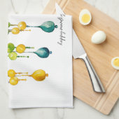 Gestänge von Mardi Gras Beads in Wasserfarbe Geschirrtuch (Viertel Falte)