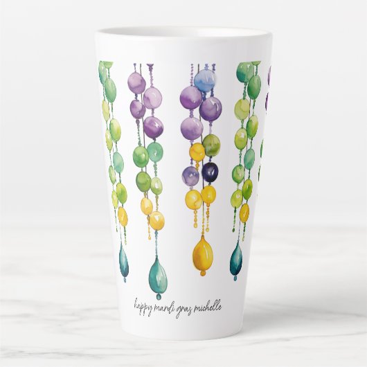 Gestänge von Mardi Gras Beads in Wasserfarbe Milchtasse (Vorderseite)