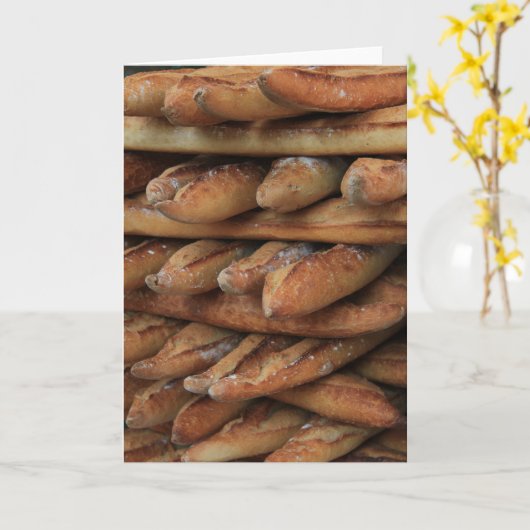 Gestapelte Baguettes Karte (Gelbe Blume)