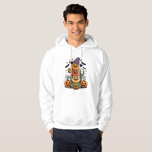 Gestapelte bärtige Drachen Halloween-Design Hoodie (Vorne ganz)