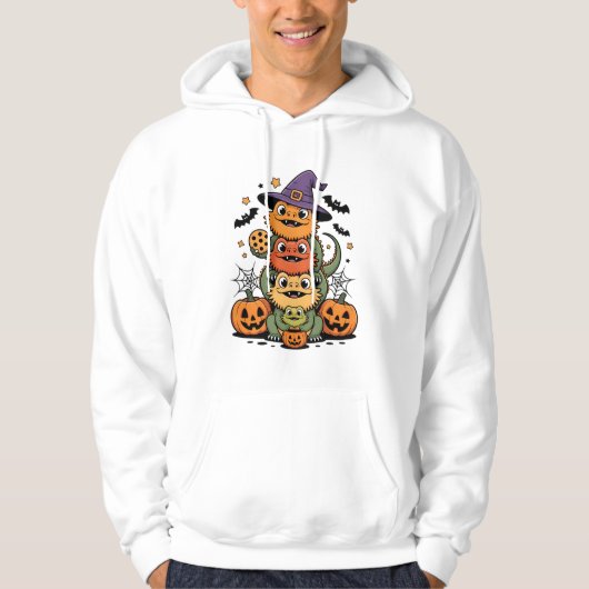 Gestapelte bärtige Drachen Halloween-Design Hoodie (Vorderseite)