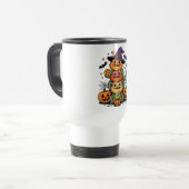 Gestapelte bärtige Drachen Halloween-Design Reisebecher (Vorderseite Links)