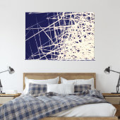 Gestapelte Boxen Blau - Canvas Print Leinwanddruck (Insitu (Schlafzimmer))