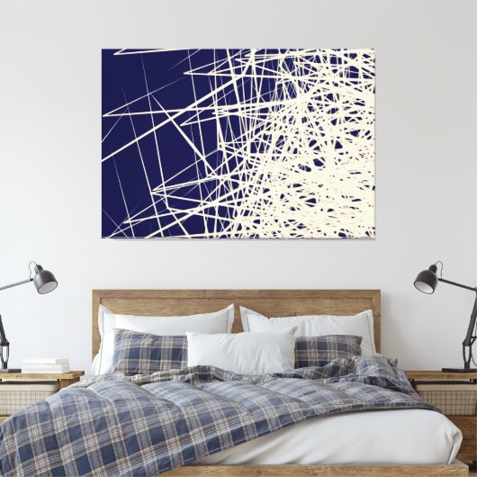 Gestapelte Boxen Blau - Canvas Print Leinwanddruck (Insitu (Schlafzimmer))