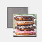 Gestapelte Donuts Magnet (Vorderseite/Rückseite)