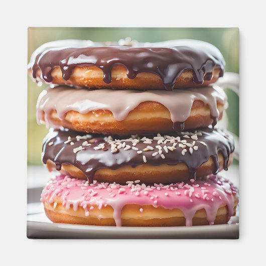 Gestapelte Donuts Magnet (Vorne)