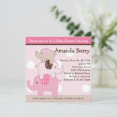 Gestapelte Elefanten mit dots Baby Shower Einladun Einladung (Stehend Vorderseite)