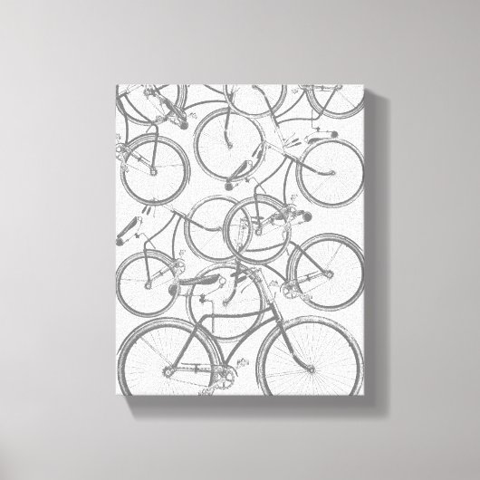 Gestapelte Fahrräder Leinwanddruck (Vorderseite)
