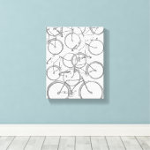 Gestapelte Fahrräder Leinwanddruck (Insitu (Holzboden))