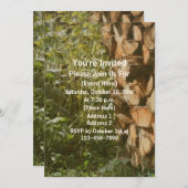 Gestapelte Feuerholzfallnatur Einladung (Vorne/Hinten)