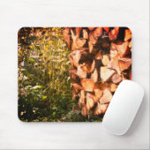 Gestapelte Feuerholzfallnatur Mousepad (Mit Mouse)