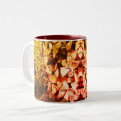 Gestapelte Firewood Nature Art Fotografy Zweifarbige Tasse (Vorderseite Links)