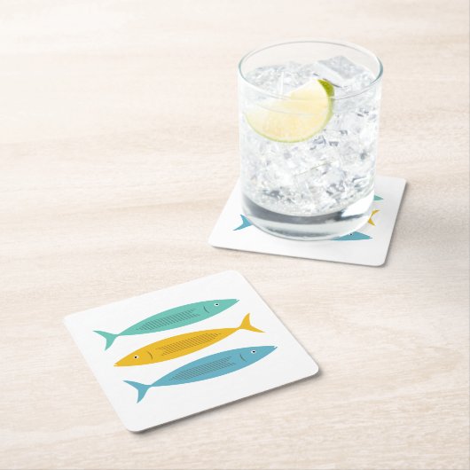 Gestapelte Fische Rechteckiger Pappuntersetzer (Vor Ort)