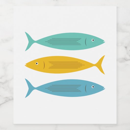 Gestapelte Fische Weinetikett (Einzelnes Label)