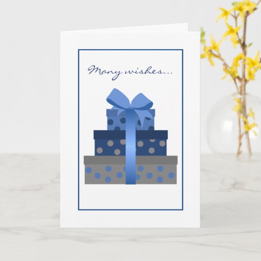 Gestapelte Geschenkboxen Geburtstagskarte Karte (Gelbe Blume)