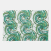 Gestapelte Green Spinning Waves Geschirrtuch (Horizontal)