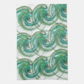 Gestapelte Green Spinning Waves Geschirrtuch (Vertikal)