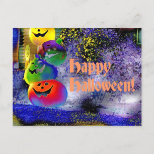 Gestapelte Halloween-Kürbis in Gimp Art Postkarte