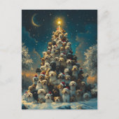 Gestapelte Hunde Weihnachtsbaum Postkarte (Vorderseite)