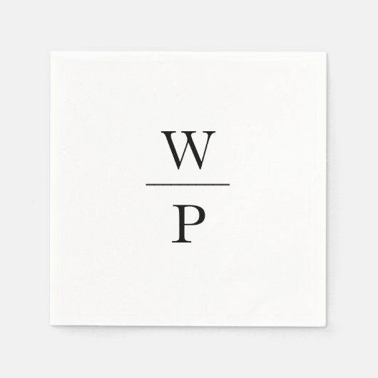 Gestapelte Initials Wedding Napkin Serviette (Vorderseite)