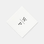 Gestapelte Initials Wedding Napkin Serviette (Ecke)