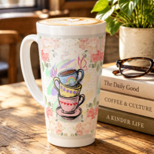 Gestapelte Kaffeetassen Hoher Latte-Mug Milchtasse