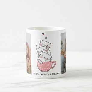 Gestapelte Katzen in der Teacup-Foto-Tasse Kaffeetasse