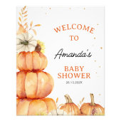 Gestapelte kleine Pumpkin Baby Dusche Begrüßungsze Fotodruck (Vorne)