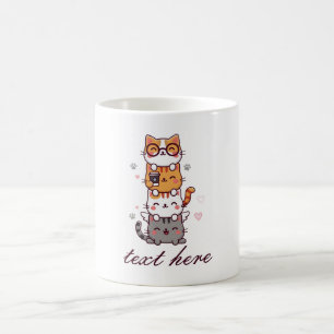 Gestapelte Kugel: Adorable Kitty Tower of Joy! Kaffeetasse