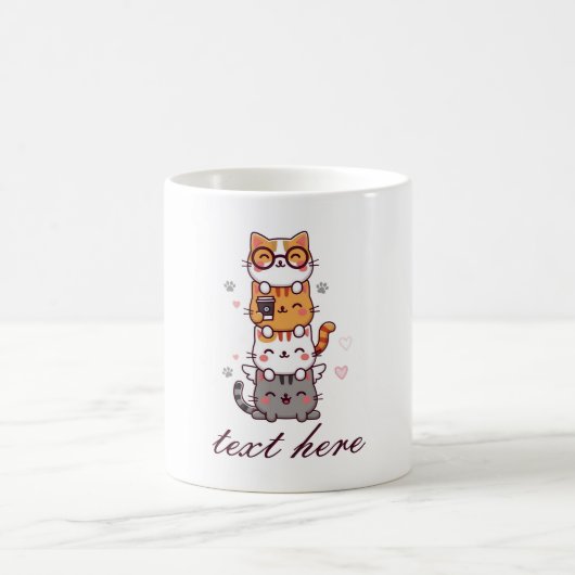 Gestapelte Kugel: Adorable Kitty Tower of Joy! Kaffeetasse (Mittel)
