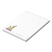 Gestapelte Lila Bücher Lehrer Personalisiert Notep Notizblock (Rotiert)