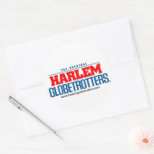 gestapelte Logo-Farbe mit Website Runder Aufkleber (Umschlag)